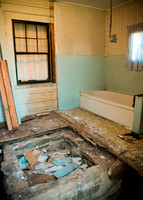 The well. A chest freezer was left unplugged and the contents rotted the floor for 4 years.