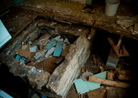the well, all filled with garbage