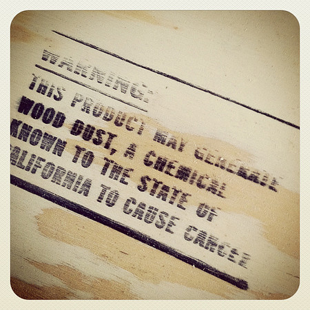 Stamped on a 2x4. wood kills.