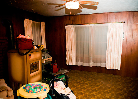 all that linoleum hides beautiful heart pine floors!